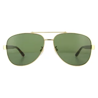 Lunettes De Soleil Gucci GG0528S 009 Vert De L'or Et De La Havane