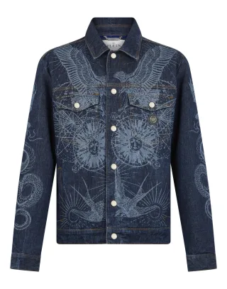 Denim Trucker Jacket Jacquard Monogram