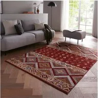TaraCarpet Teppich Moderner Orientteppich New Oriental Lahore, rechteckig, Höhe: 9 mm, Wohnzimmer, Schlafzimmer, Esszimmer, Lahore rot 140x200