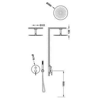 Tres Bausatz 2 Wege Unterputz Einhebelmischer Rapid box für die Dusche , 26238003 26238003