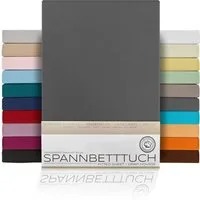 Beautex Spannbettlaken Spannbetttuch Bettlaken aus gekämmter Baumwolle Premium Jersey 160g/m², Jersey, Gummizug: rundum, (1 Stück)