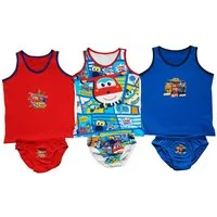 Super Wings Slip Super Wings Unterwäsche 6tlg. Set Jungen Hemd Slip (Set, 6-St., 6-teilig, enthält 3 Unterhemden und 3 Slips) Set