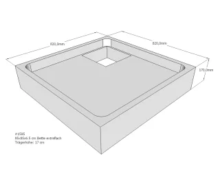 Neuesbad Wannenträger für Bette extraflach 85x85x6,5 SD22094