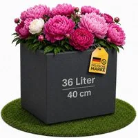 ONDIS24 Pflanzkübel Caro Beton Optik Blumenkübel mit Rollen aus Kunststoff 100% Recycled, frostsicher und UV-beständig