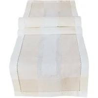 matches21 HOME & HOBBY Tischdecke Tischläufer ALMA Leinenoptik mit Hohlsaum Polyester beige 40 x 140 cm (1-tlg), Pflegeleicht & waschbar bei 30 °C