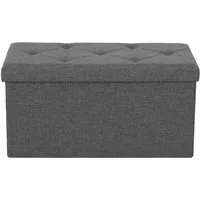 ANYSUN Sitzbank mit Stauraum, 76/110cm komfortabler Sitzhocker Aus MDF-Platte und Leinen, bis 150 kg