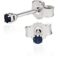 NKlaus Paar Ohrstecker Paar Ohrstecker Saphier poliert 333 Weißgold 8 Karat 1,8mm Damen Ohrri