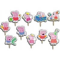 Festivalartikel Tortenstecker PEPPA PIG Topper Set 10 Stk Geburstag Torten Deko Kuchen Junge