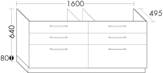 Burgbad Waschtischunterschrank Crono HGL 720x1600x495 Eiche Dark Chocolate, SEVI160F6068 SEVI160F6068