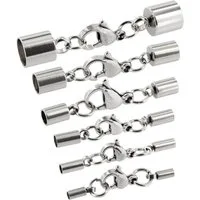 Auroris Schmuckset Karabinerverschluss aus Edelstahl, Lochdurchmesser wählbar, 5 Stück (5-tlg)