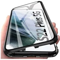 CoolGadget Handyhülle Metall Magnet Handy Case für Samsung Galaxy S22 Plus 6,55 Zoll, Hülle 360 Grad Schutz Cover Gehärtetes Glas für Samsung S22 Plus