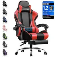 GTPLAYER Gaming-Stuhl Bürostuhl mit Massagefunktion, Fußstütze, Kopfstütze (Packung), Ergonomischer Gamer Stuhl Maximale Belastung 150 kg, 360° drehbar