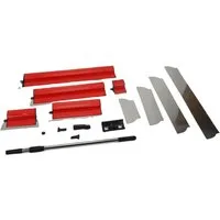 GARRYFIZH Dichtungsschaber Profi Flächenspachtel-Set Edelstahl, Teleskopstange, Trockenbau Für Wand & Decke, ergonomisch, rostfrei, inkl. Koffer & Ersatzklingen