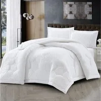 alesvelt Tagesdecke Set Sara Überwurf Decke 3-Teilig 240X260 CM 2 Personen Weiss