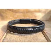 NAHLE Lederarmband Herren Lederarmband Männer Armband (inklusive Schmuckbox), mit Magnetverschluss für ein sicheres verschließen