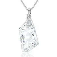 LÖB Kette mit Anhänger 925 Silber Halskette mit Kristall Tropfen Anhänger Zirkonia Stein Weiß (Geschenke für Frauen Damen Beste Freundin Mutter Mama Ehefrau Oma sie zum Geburtstag Schmuck Sommer), Silberkette Tropfenanhänger Kette Elegant Brautschmuc