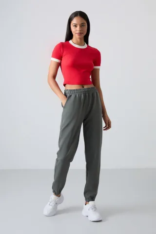 Damen Hochbundige Relaxed Fleece Jogginghosen