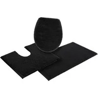OTTO home Badematte Vanessa, Badvorleger, Badezimmer Teppich, Höhe 10 mm, rutschhemmend beschichtet, schnell trocknend, strapazierfähig, fußbodenheizungsgeeignet, Polyester, rechteckig, 3-tlg. Stand-WC Set, Badteppich, weiche Haptik, unifarben