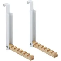 relaxdays Türhaken Klappbare Türgarderobe 2er Set, (2-St), weiß
