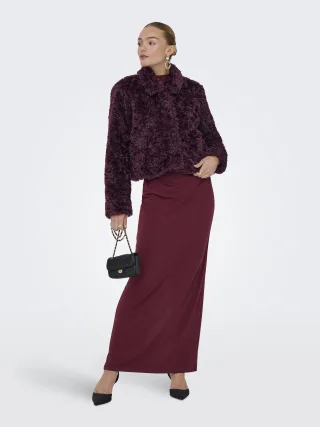 ONLY - ONLGINNY SHORT TEDDY JACKET OTW Mauve Wine - Gr. - S