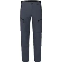 Bergson Outdoorhose LEBIKO Doppel Zipp-Off mit T-ZIPP Herren Wanderhose, robust elastisch, Normalgrößen, grau/blau