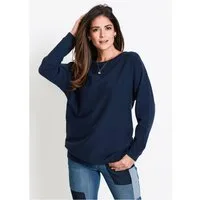 bonprix Strickpullover im Feinstrick mit hohem Baumwollanteil, mit Fledermausärmeln