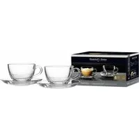 Ritzenhoff & Breker Cappuccinotasse 2er Set Barista mit Untertassen, 220 ml, 2-tlg., Glas