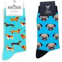 TwoSocks Freizeitsocken Hunde Socken für Damen und Herren lustiges Hund Motiv, Einheitsgröße (2 Paar)