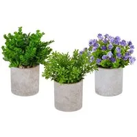 Kunstpflanze 3er Set, relaxdays, Höhe 23 cm