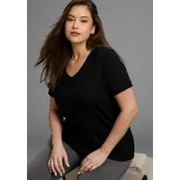 Laura Scott CURVE T-Shirt Große Größen mit V-Ausschnitt aus fließender Viskose
