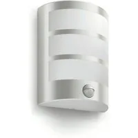Philips LED Außen-Wandleuchte myGarden Python, 700 lm, Edelstahl, Abschaltautomatik, Bewegungsmelder, Leuchtdauer einstellbar, Memoryfunktion, LED fest integriert, Warmweiß