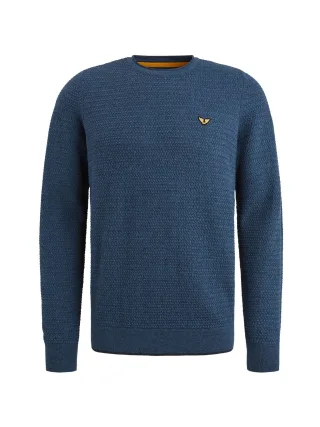 PME Legend - R-neck cotton mouline true navy - Gr. - M