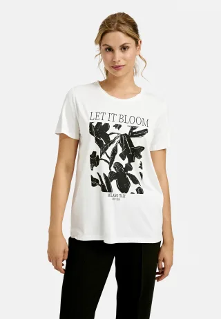 Milano Italy - T-Shirt w roundneck, 1/4 sleeves offwhite - Gr. - M