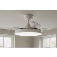 MeLiTec LED Deckenleuchte Deckenleuchte mit Ventilator, RGB Laufband, DV07, weiß, LED wechselbar, stufenlos einstellbar, Deckenventilator mit Beleuchtung, RGB, dimmbar, leise, Fernbedienung