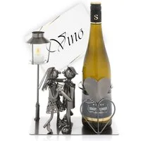 Nordstern Weinflaschenhalter Tanzpaar mit Laterne für Teelicht, (1-St), Geschenk zur Hochzeit, Silberhochzeit oder Goldhochzeit