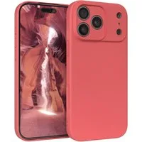 EAZY CASE Handyhülle für Apple iPhone 17 Pro Max Hülle Silikon 6,9 Zoll, Schutzhülle mit Kameraschutz stoßfest Telefonhülle Matt Rot / Hellrot