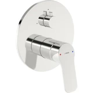 Hansa HANSABASIC 8055 Einhebelmischer 80559023 Fertigmontageset, Fertigset für zwei Abgänge, rund chrom