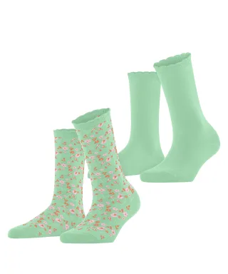 ESPRIT socks & tights - Esprit Flower Meadow 2-Pack Damen mint - Gr. - 40.5