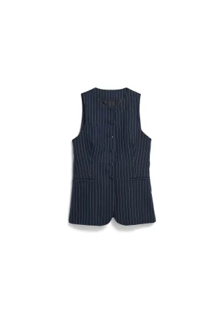 Armedangels - LONG PINSTRIPE VEST night sky-white - Gr. - M