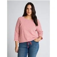 TOM TAILOR PLUS 3/4-Arm-Shirt T-Shirt (im Einserpack) Plus Size - Langarmshirt mit Knopf-Details