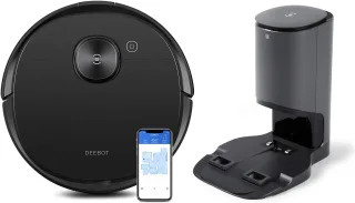 Ecovacs Deebot Ozmo T8 AIVI Saug-/Wischroboter [180 Minuten 042 Liter Staub 024 Liter Wasser] schwarz inkl. Absaugstation