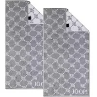 JOOP! Handtuch 2 Stück Joop! Handtuch Cornflower 1611-76 Silber 50x100, Walkfrottier (2-St), Baumwolle