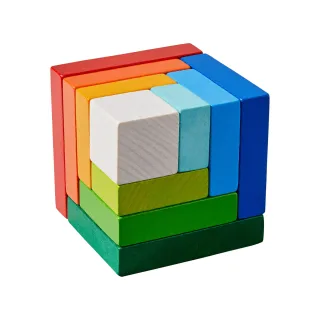 HABA 305460 3D Arranging Game Rainbow Cube for Ages 3 and Up (Made in Germany)
