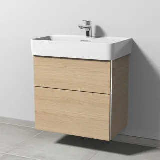 Sanipa 3way Waschtischunterbau zu Laufen VAL Waschtisch mit 2 Auszügen, Eiche-Nordic BR82248