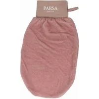 PARSA Beauty Waschhandschuh Wellness Peelinghandschuh Terracotta, sanftes Peeling in Spa-Optik