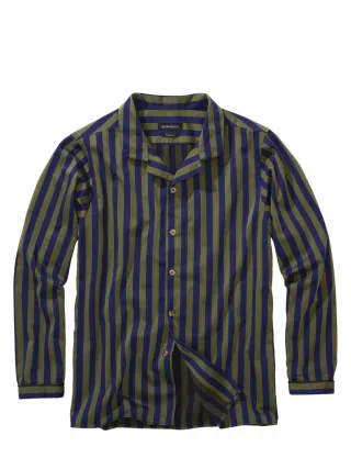 Mey & Edlich Herren Streifen-Pyjama Grün 100 % Baumwolle