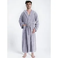 Bruno Banani Herrenbademantel Danny, Normallänge & Überlänge, auch in extra lang, Hotelbademantel, Langform, Walkfrottee, Kapuze, Gürtel, mit Logostreifen, Herren Bademantel aus 100% Baumwolle, S-4XL