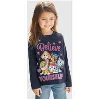 PAW PATROL Langarmshirt Schriftzug mit PAW PATROL Team