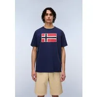Napapijri T-Shirt Kurzarm, mit Rundhalsausschnitt, aus Baumwolle, gerader Abschluss