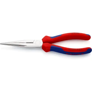KNIPEX Flachrundzange mit Schneide verchromt (Storchschnabelzange) - 2615200